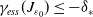 gamma Subscript e s s Baseline left parenthesis upper J Subscript epsilon 0 Baseline right parenthesis less than or equals minus delta Subscript asterisk