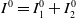 upper I Superscript 0 Baseline equals upper I 1 Superscript 0 Baseline plus upper I 2 Superscript 0