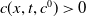 c left parenthesis x comma t comma c Superscript 0 Baseline right parenthesis greater than 0