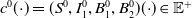 c Superscript 0 Baseline left parenthesis dot right parenthesis equals left parenthesis upper S Superscript 0 Baseline comma upper I 1 Superscript 0 Baseline comma upper B 1 Superscript 0 Baseline comma upper B 2 Superscript 0 Baseline right parenthesis left parenthesis dot right parenthesis element of double struck upper E Superscript plus