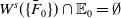 upper W Superscript s Baseline left parenthesis StartSet upper F overbar Subscript 0 Baseline EndSet right parenthesis intersection double struck upper E 0 equals normal empty set