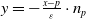 y equals minus StartFraction x minus p Over epsilon EndFraction dot n Subscript p