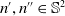 n prime comma n double prime element of double struck upper S squared