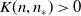 upper K left parenthesis n comma n Subscript asterisk Baseline right parenthesis greater than 0
