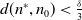 d left parenthesis n Superscript asterisk Baseline comma n 0 right parenthesis less than StartFraction delta Over 3 EndFraction