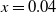 x equals 0.04