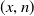 left parenthesis x comma n right parenthesis