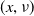 left parenthesis x comma nu right parenthesis