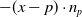 minus left parenthesis x minus p right parenthesis dot n Subscript p