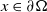 x element of partial differential normal upper Omega