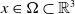 x element of normal upper Omega subset of double struck upper R cubed