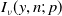 upper I Subscript nu Baseline left parenthesis y comma n semicolon p right parenthesis