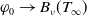 phi 0 right arrow upper B Subscript nu Baseline left parenthesis upper T Subscript normal infinity Baseline right parenthesis