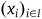 left parenthesis x Subscript i Baseline right parenthesis Subscript i element of upper I