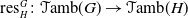 res Subscript upper H Superscript upper G Baseline colon script upper T amb left parenthesis upper G right parenthesis right arrow script upper T amb left parenthesis upper H right parenthesis