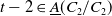 t minus 2 element of upper A underbar left parenthesis upper C 2 divided by upper C 2 right parenthesis