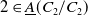 2 element of upper A underbar left parenthesis upper C 2 divided by upper C 2 right parenthesis