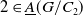 2 element of upper A underbar left parenthesis upper G divided by upper C 2 right parenthesis