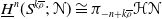 ModifyingBelow upper H With bar Superscript n Baseline left parenthesis upper S Superscript k rho overbar Baseline semicolon bold script upper N right parenthesis approximately equals pi Subscript negative n plus k rho overbar Baseline bold script upper H bold script upper N