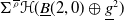 normal upper Sigma Superscript rho overbar Baseline bold script upper H left parenthesis ModifyingBelow upper B With bar left parenthesis 2 comma 0 right parenthesis circled plus g underbar squared right parenthesis