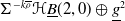 normal upper Sigma Superscript minus k rho overbar Baseline bold script upper H ModifyingBelow upper B With bar left parenthesis 2 comma 0 right parenthesis circled plus g underbar squared