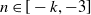 n element of left bracket negative k comma negative 3 right bracket