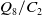 upper Q 8 divided by upper C 2