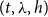 left parenthesis t comma lamda comma h right parenthesis