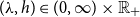 left parenthesis lamda comma h right parenthesis element of left parenthesis 0 comma normal infinity right parenthesis times double struck upper R Subscript plus
