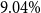 9.04 percent sign