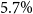 5.7 percent sign