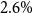 2.6 percent sign