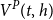 upper V Superscript upper P Baseline left parenthesis t comma h right parenthesis