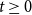 t greater than or equals 0