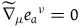 ModifyingAbove nabla With tilde Subscript mu Baseline e Subscript a Baseline Superscript nu Baseline equals 0