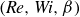 left parenthesis italic Re comma italic Wi comma beta right parenthesis