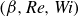 left parenthesis beta comma italic Re comma italic Wi right parenthesis