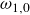 omega Subscript 1 comma 0