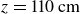 z equals 110 cm