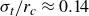 sigma Subscript t Baseline divided by r Subscript c Baseline almost equals 0.14