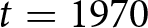 t equals 1970