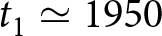 t 1 asymptotically equals 1950