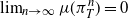 limit Underscript n right arrow normal infinity Endscripts mu left parenthesis pi Subscript upper T Superscript n Baseline right parenthesis equals 0