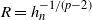 upper R equals h Subscript n Superscript negative 1 divided by left parenthesis p minus 2 right parenthesis