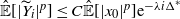 ModifyingAbove double struck upper E With caret left bracket StartAbsoluteValue upper Y overtilde Subscript i Baseline EndAbsoluteValue Superscript p Baseline right bracket less than or equals upper C ModifyingAbove double struck upper E With caret left bracket StartAbsoluteValue x 0 EndAbsoluteValue Superscript p Baseline right bracket normal e Superscript minus lamda i normal upper Delta Super Superscript asterisk
