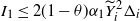 upper I 1 less than or equals 2 left parenthesis 1 minus theta right parenthesis alpha 1 upper Y overtilde Subscript i Superscript 2 Baseline normal upper Delta Subscript i