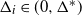 normal upper Delta Subscript i Baseline element of left parenthesis 0 comma normal upper Delta Superscript asterisk Baseline right parenthesis