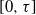 left bracket 0 comma tau right bracket