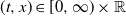 left parenthesis t comma x right parenthesis element of left bracket 0 comma normal infinity right parenthesis times double struck upper R