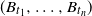 left parenthesis upper B Subscript t 1 Baseline comma ellipsis comma upper B Subscript t Sub Subscript n Subscript Baseline right parenthesis